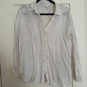 J. Jill White Linen Button Up